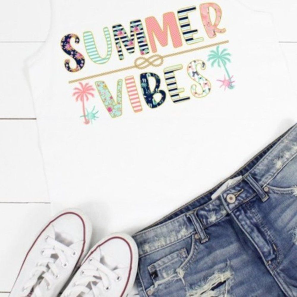Women's Summer Printed Tank White Boutique NWT